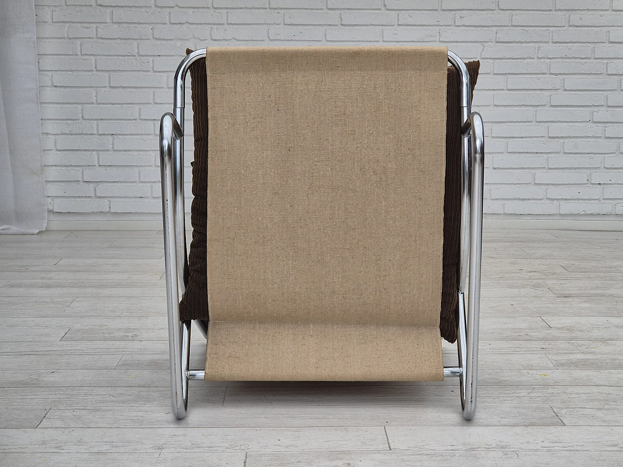 Steel, canvas and velvet Sling armchair by Peter Hoyte, 1970s 12