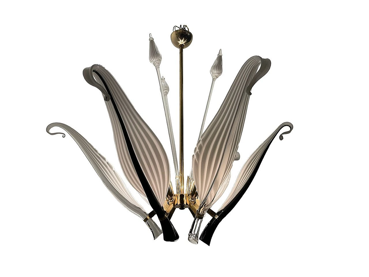 Lampadario in vetro di Murano di Franco Luce per Seguso, anni '60 1