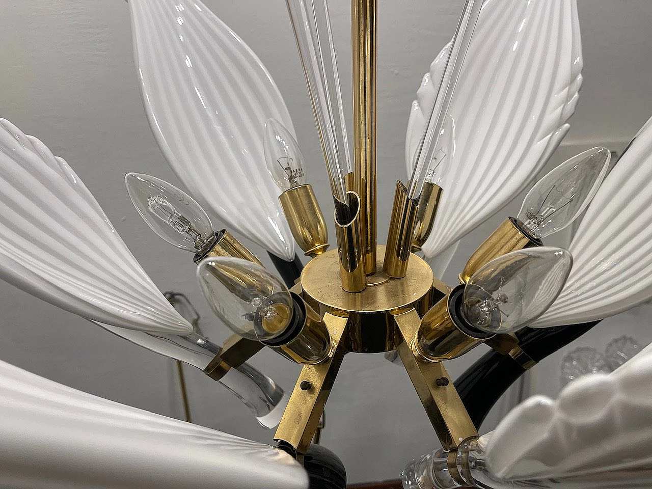 Lampadario in vetro di Murano di Franco Luce per Seguso, anni '60 3