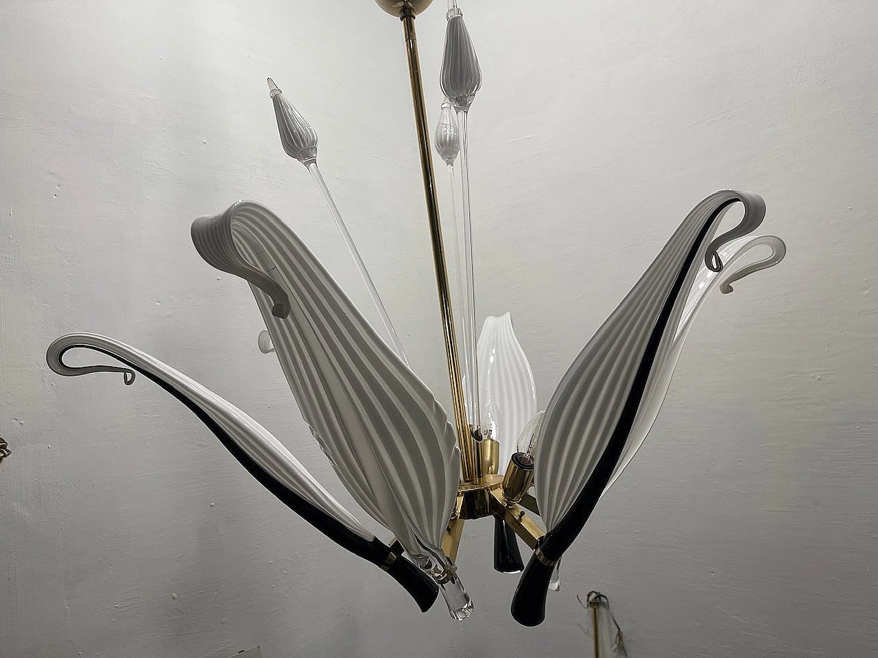 Lampadario in vetro di Murano di Franco Luce per Seguso, anni '60 5
