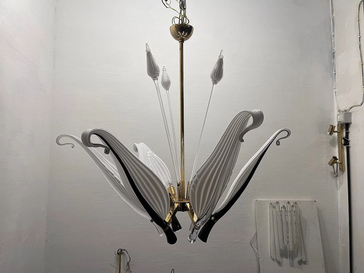 Lampadario in vetro di Murano di Franco Luce per Seguso, anni '60 6