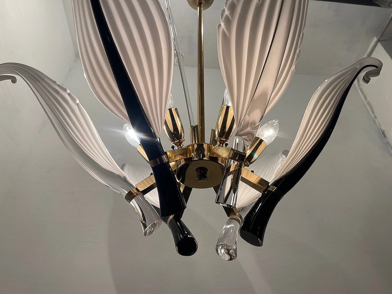 Lampadario in vetro di Murano di Franco Luce per Seguso, anni '60 7