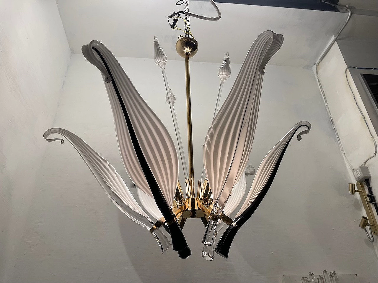 Lampadario in vetro di Murano di Franco Luce per Seguso, anni '60 8
