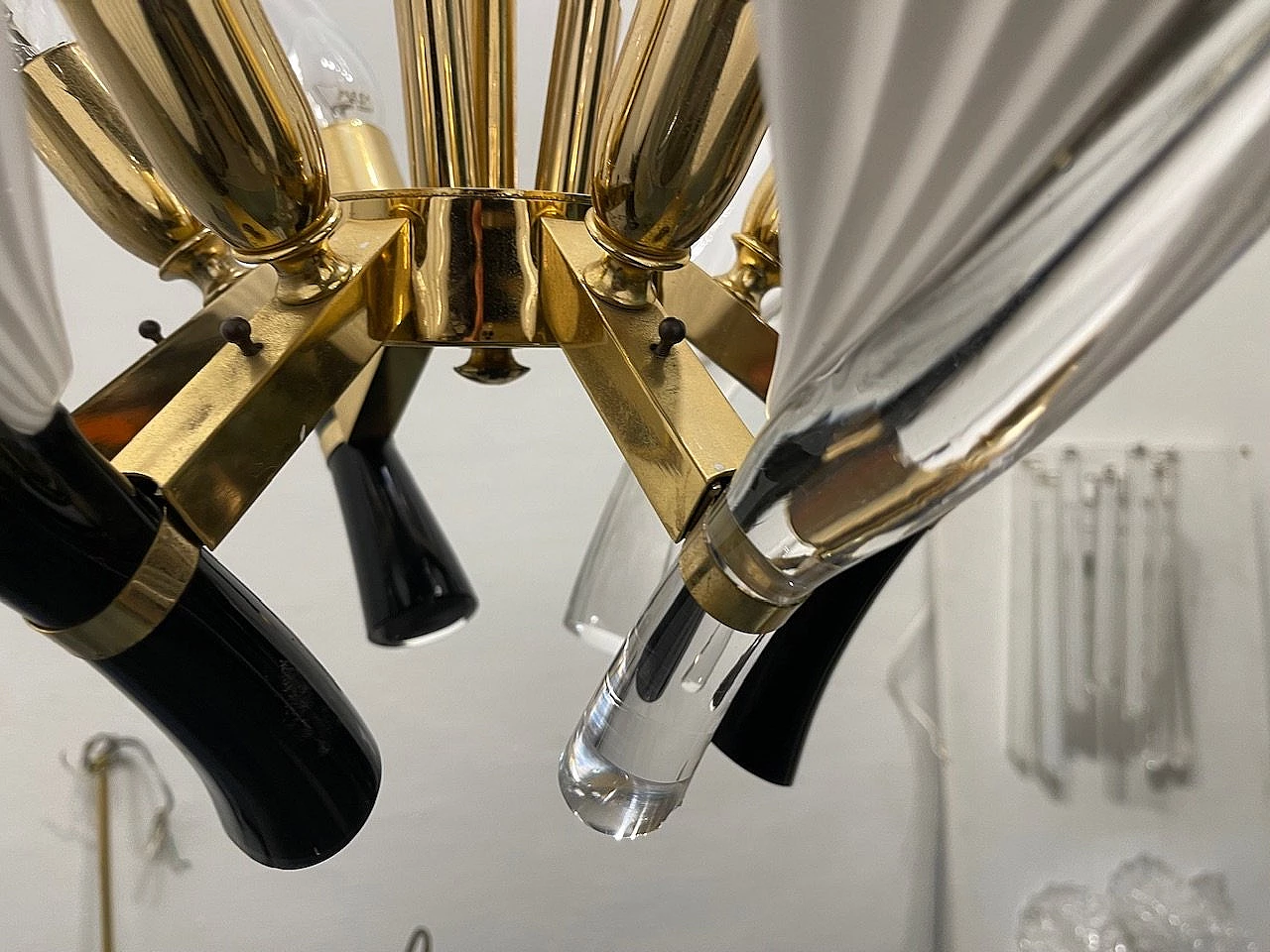 Lampadario in vetro di Murano di Franco Luce per Seguso, anni '60 9