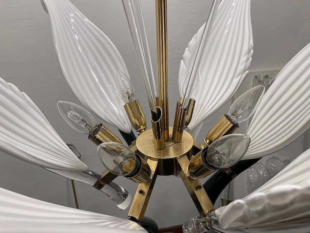 Lampadario in vetro di Murano di Franco Luce per Seguso, anni '60 12