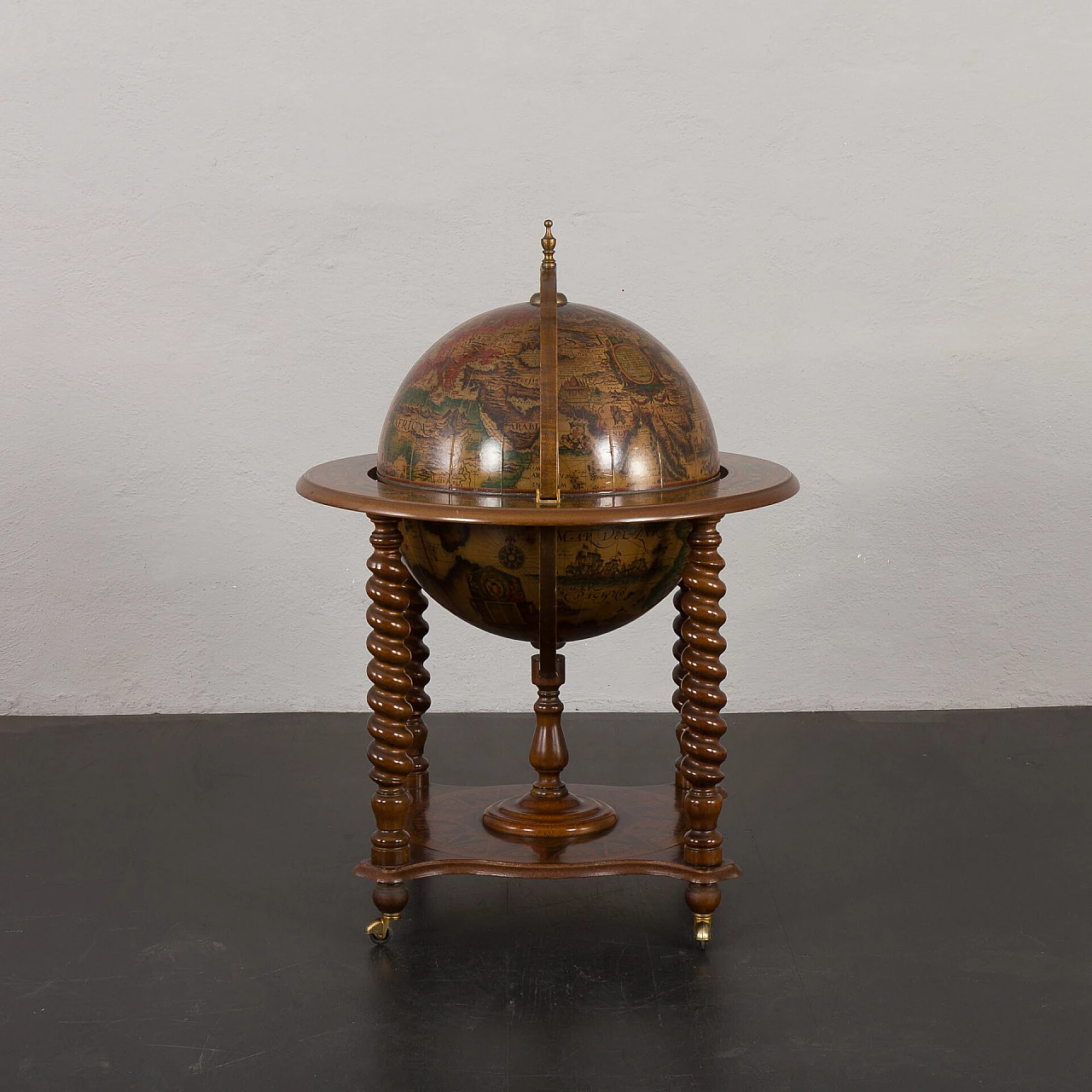 Carrello bar mappamondo, anni '60 3