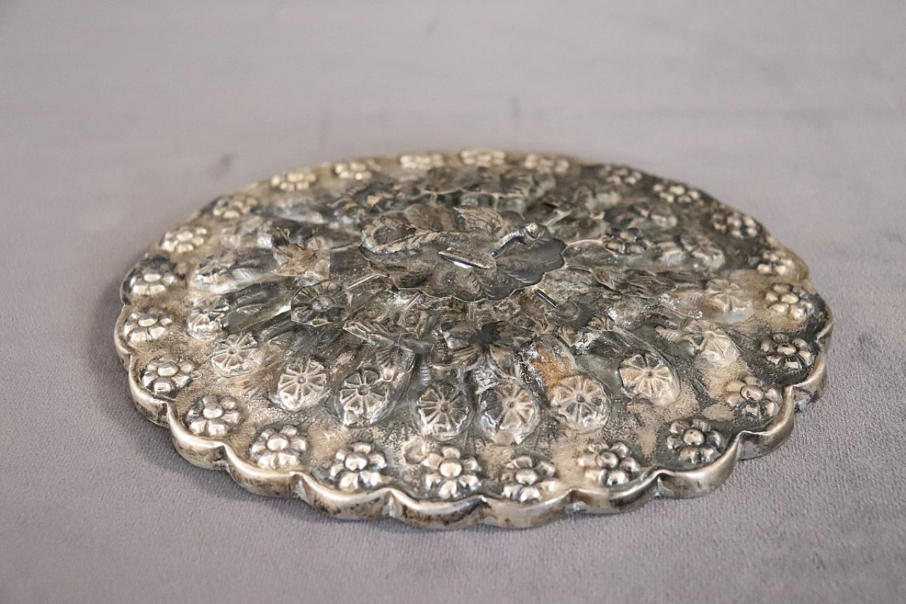 Specchio da borsetta in metallo argentato, '800 3