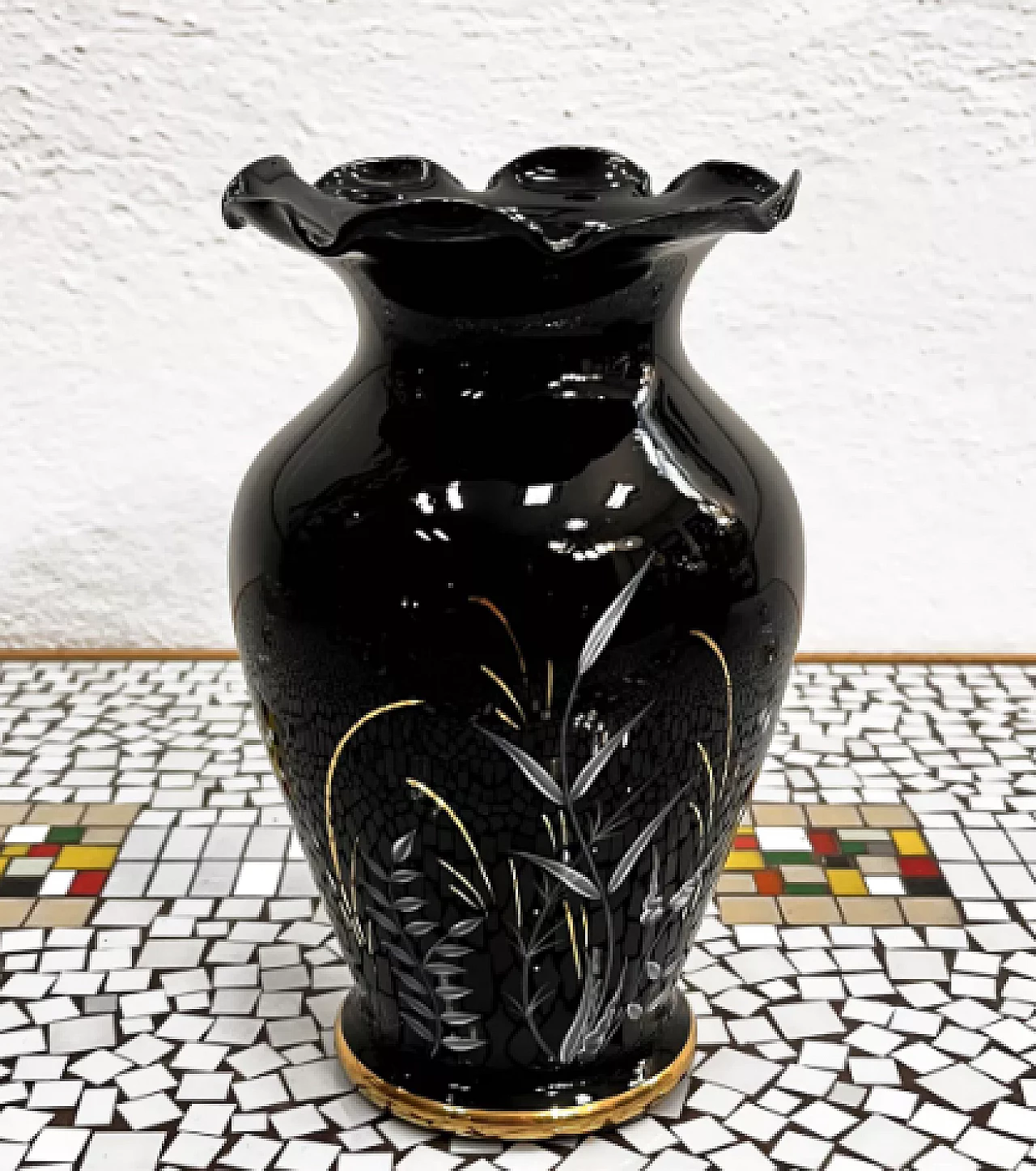 Hyalite glass vase by Grossenhein, 1960s 3