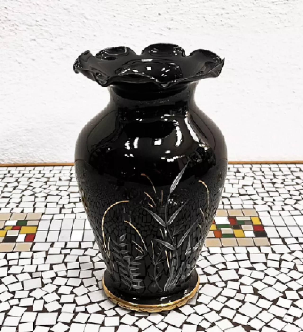 Hyalite glass vase by Grossenhein, 1960s 5