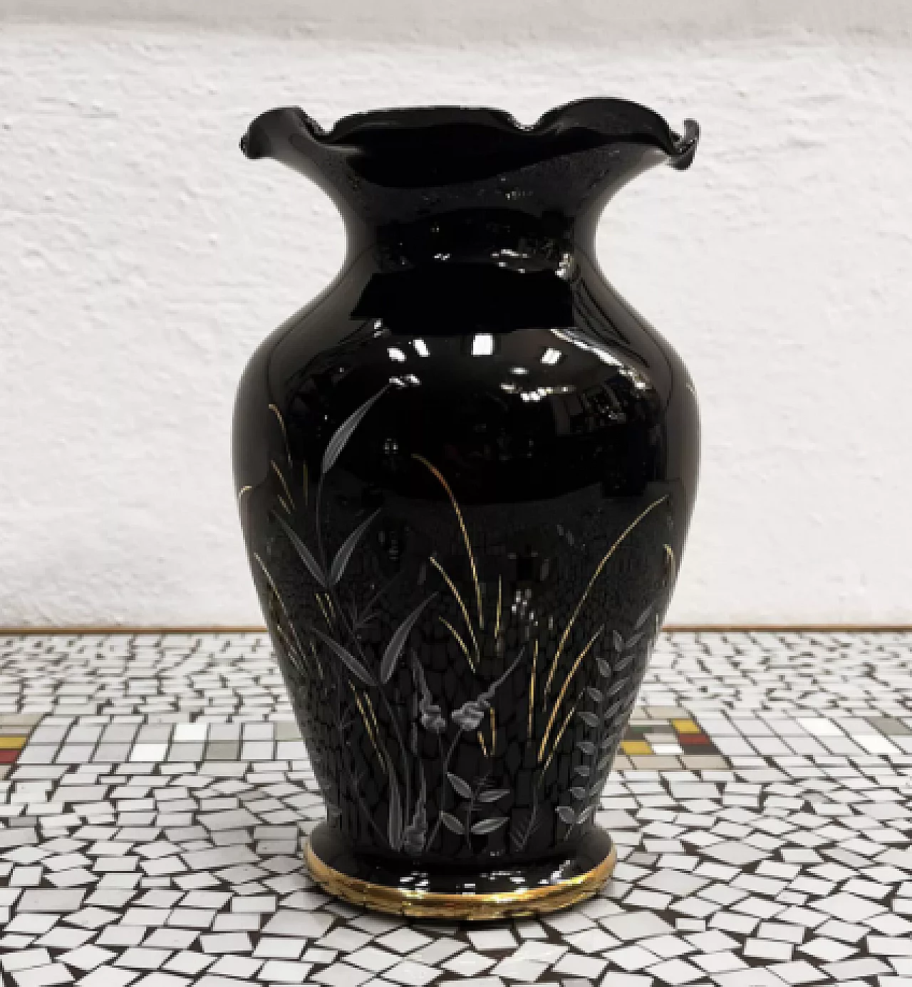 Hyalite glass vase by Grossenhein, 1960s 12
