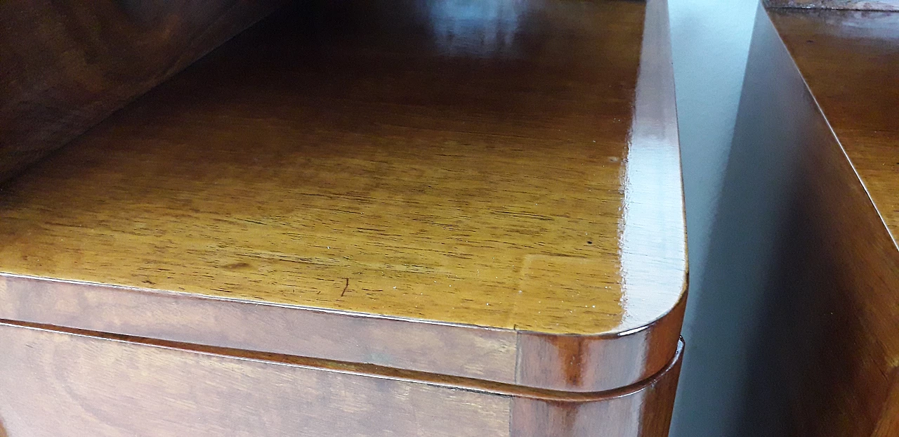 Coppia di comodini Art Déco in legno e cristallo nero, 1935 12