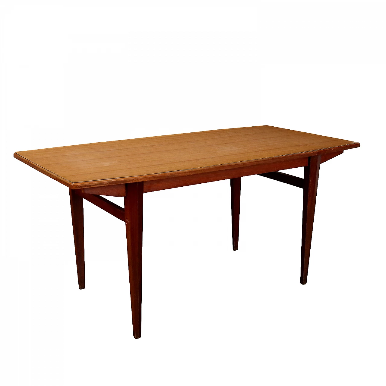 Tavolo in faggio tinto e formica effetto legno, anni '60 1