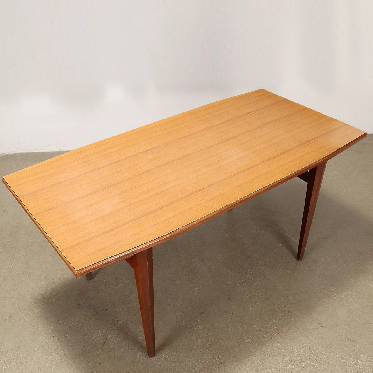 Table in stained beech and wood effect formica, 1960s 3