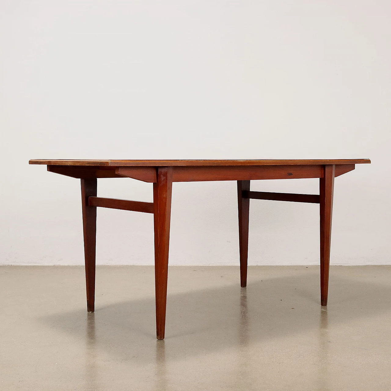 Table in stained beech and wood effect formica, 1960s 5