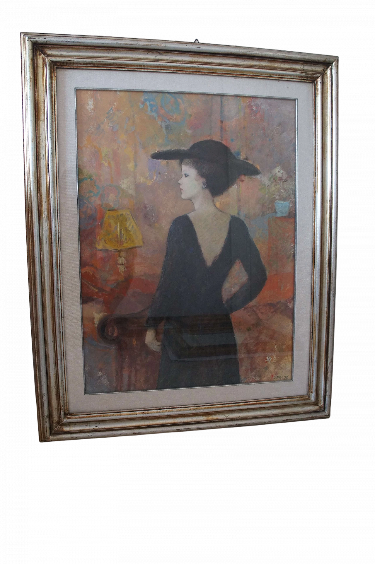 Giuseppe Giorgi, woman in evening dress, oil painting on canvas, 1986 6