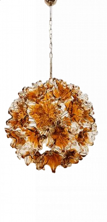 Flower Sputnik chandelier by Mazzega, 1970s