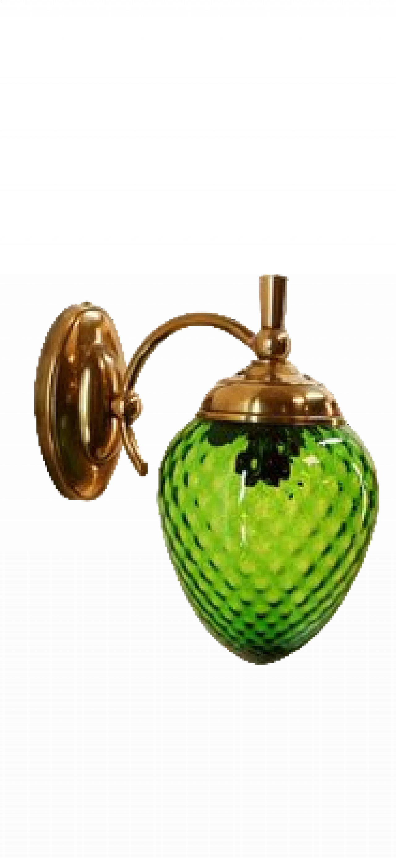 Applique in vetro verde e ottone, anni '60 35