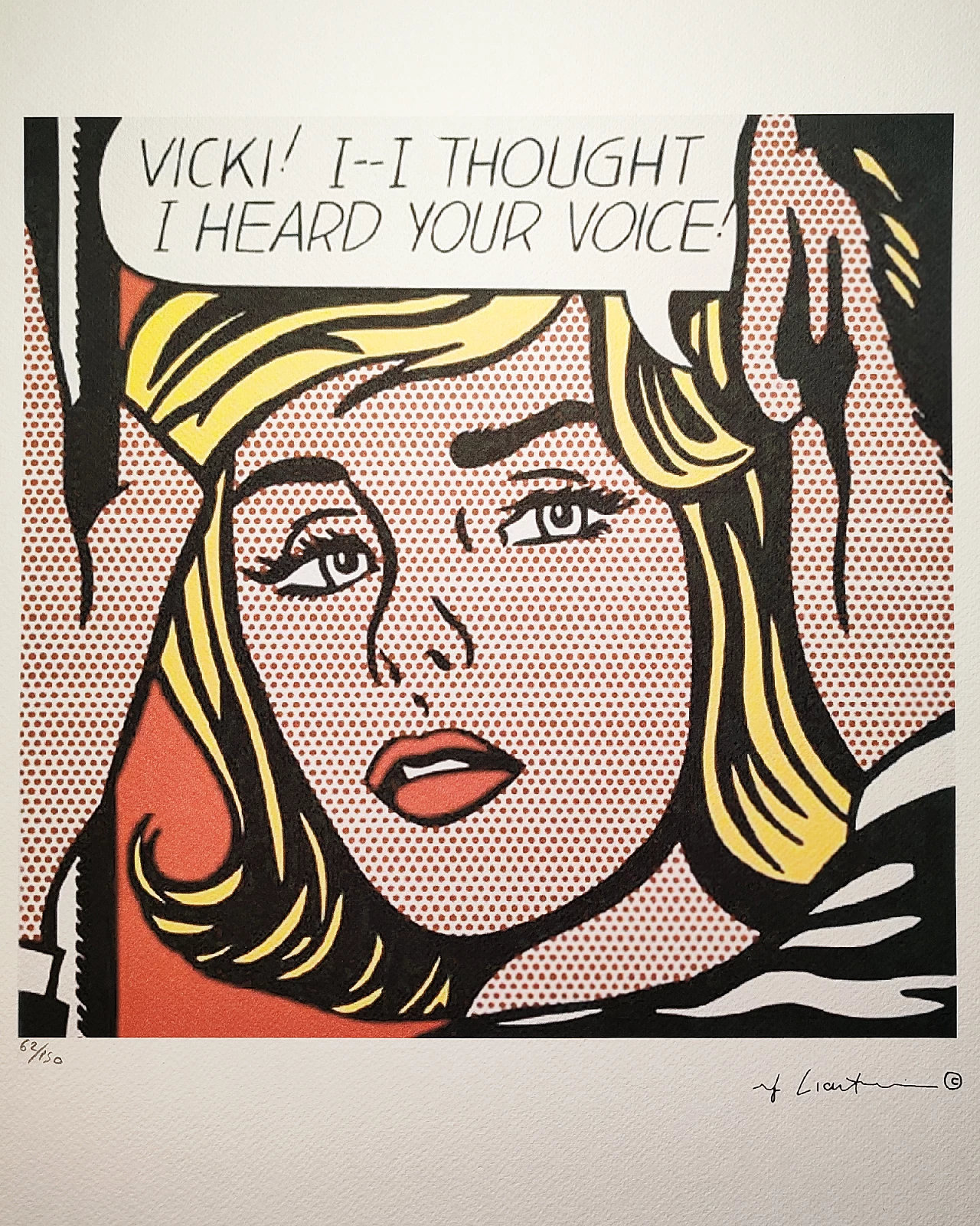 Roy Lichtenstein, Vicki, lithography, 1980s 1