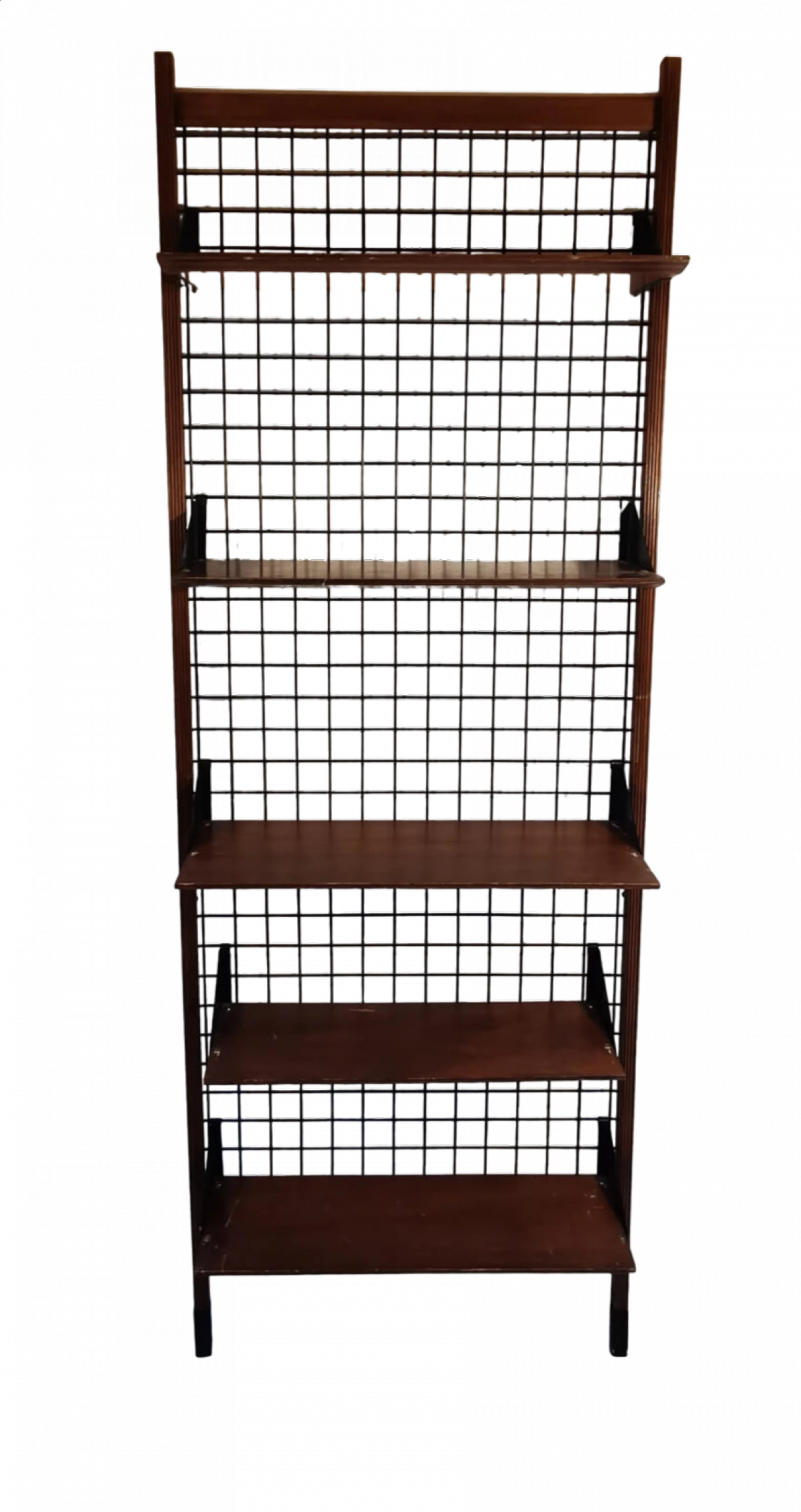 Metal and wood bookcase, 1960s 4