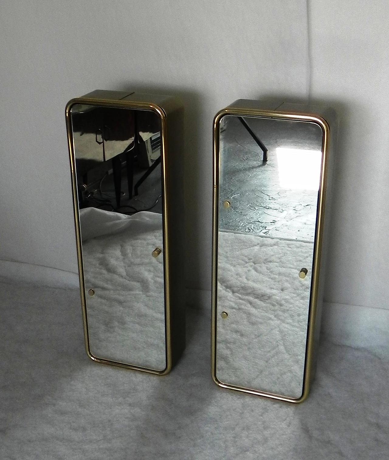 Pair of storage mirrors by Jean Pierre Design, 1970s 3