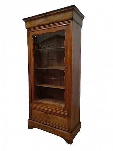Louis Philippe solid walnut display cabinet, mid-19th century