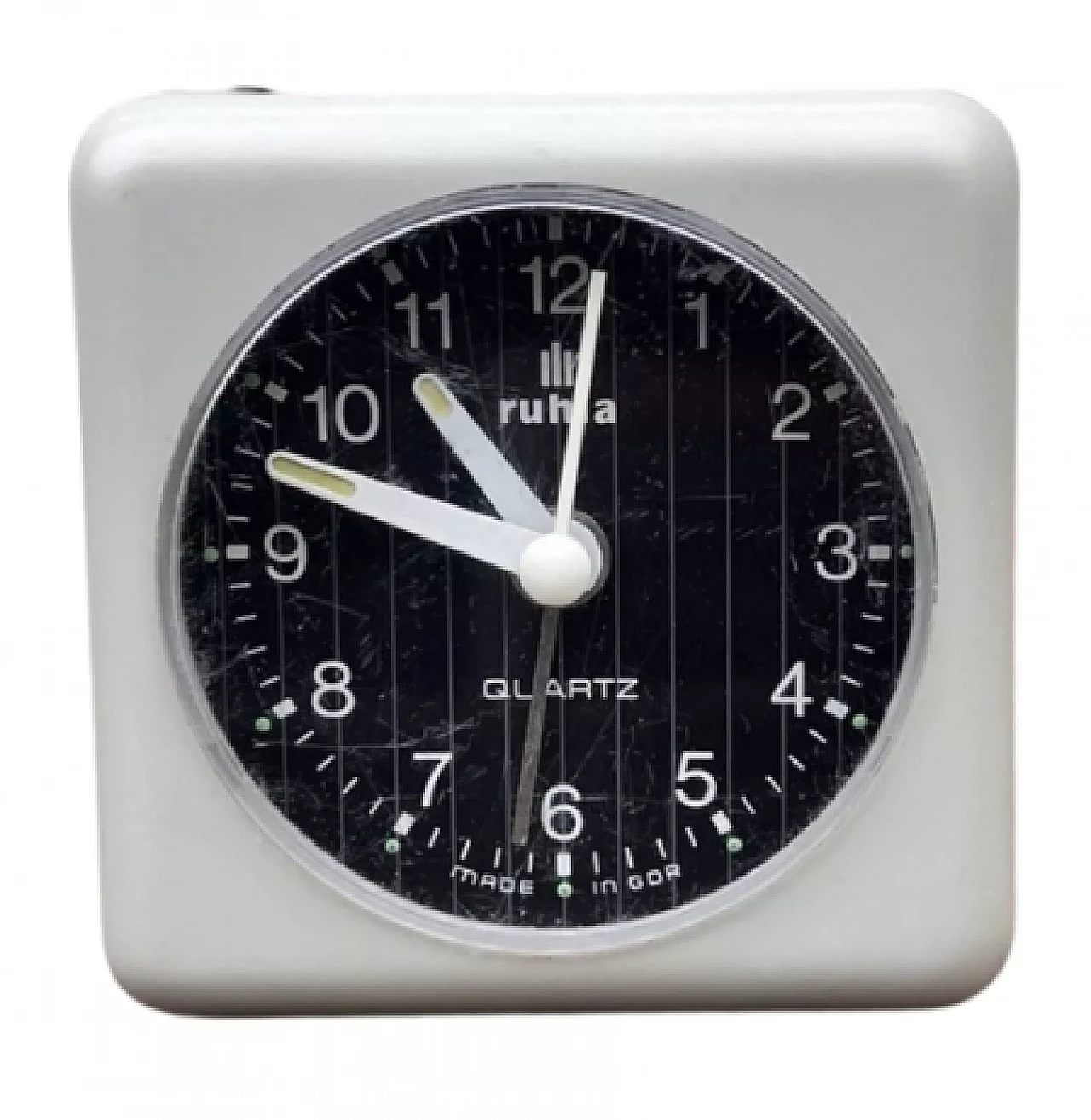 Gray plastic Ruhla alarm clock, 1980s 1