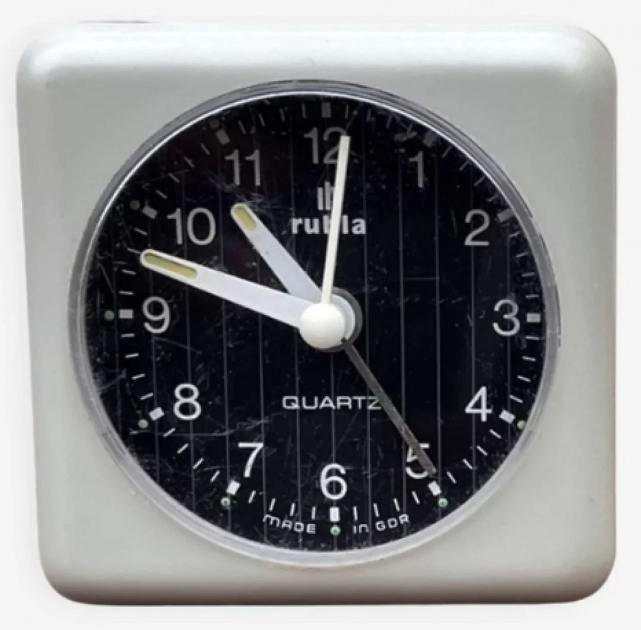 Gray plastic Ruhla alarm clock, 1980s 2
