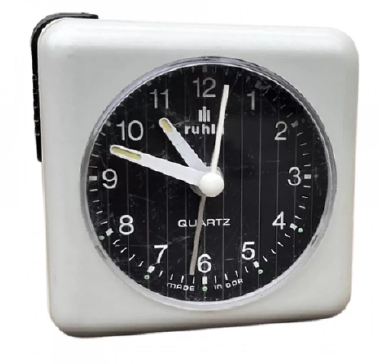 Gray plastic Ruhla alarm clock, 1980s 5