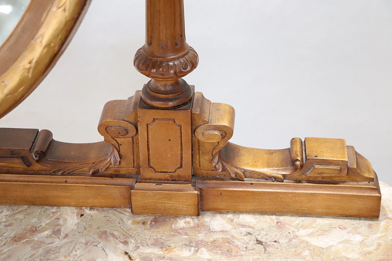 Cherry and marble vanity table with stool, early 20th century 8