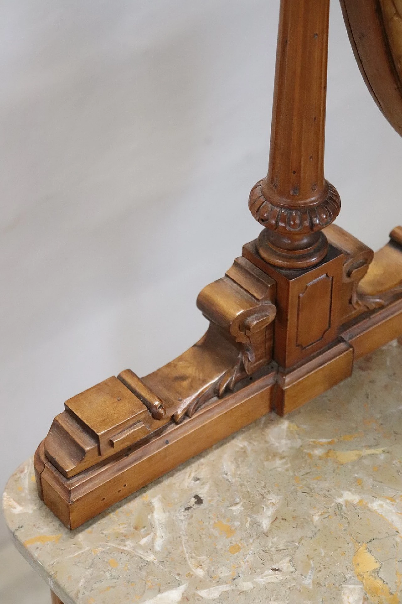 Cherry and marble vanity table with stool, early 20th century 11