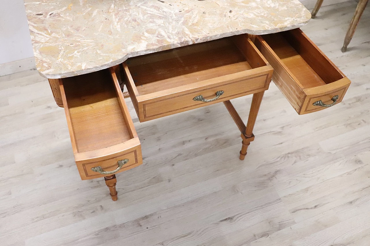 Cherry and marble vanity table with stool, early 20th century 13