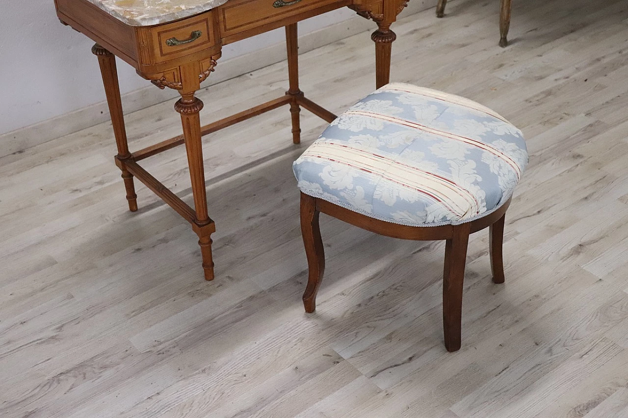 Cherry and marble vanity table with stool, early 20th century 18