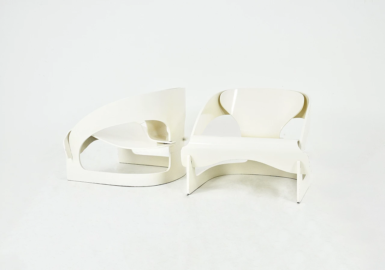 Pair of 4801 armchairs by Joe Colombo for Kartell, 1960s 1