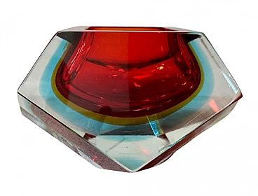 Faceted Murano glass ashtray by Seguso, 1970s