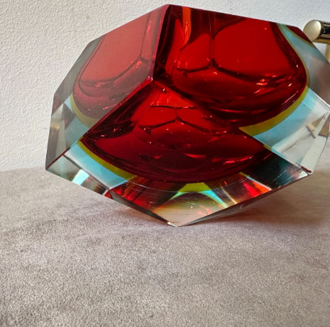 Faceted Murano glass ashtray by Seguso, 1970s 5