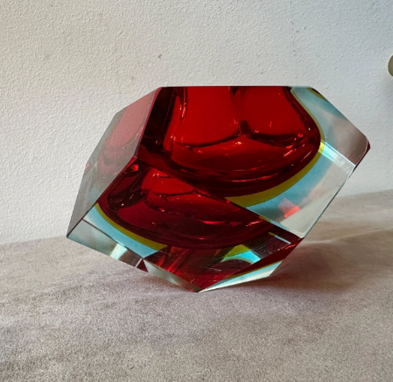 Faceted Murano glass ashtray by Seguso, 1970s 9