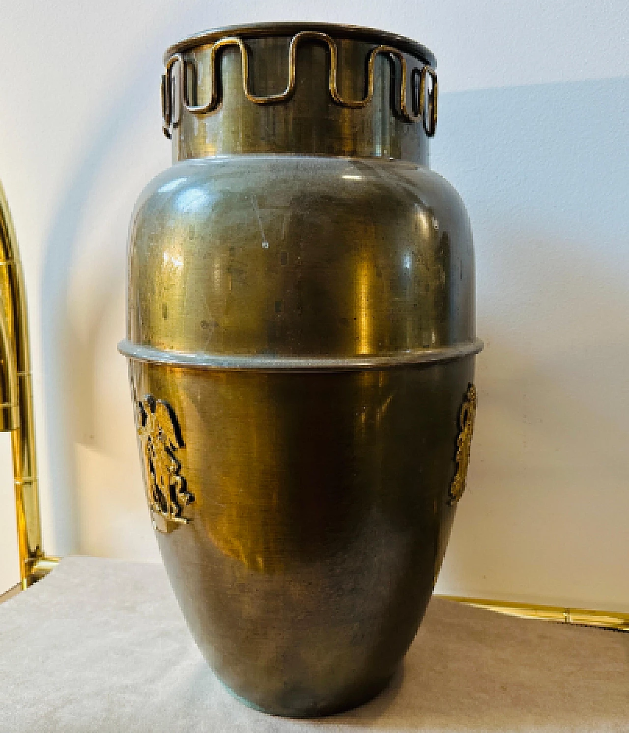 Brass umbrella stand in the style of Gio Ponti, 1950s 2