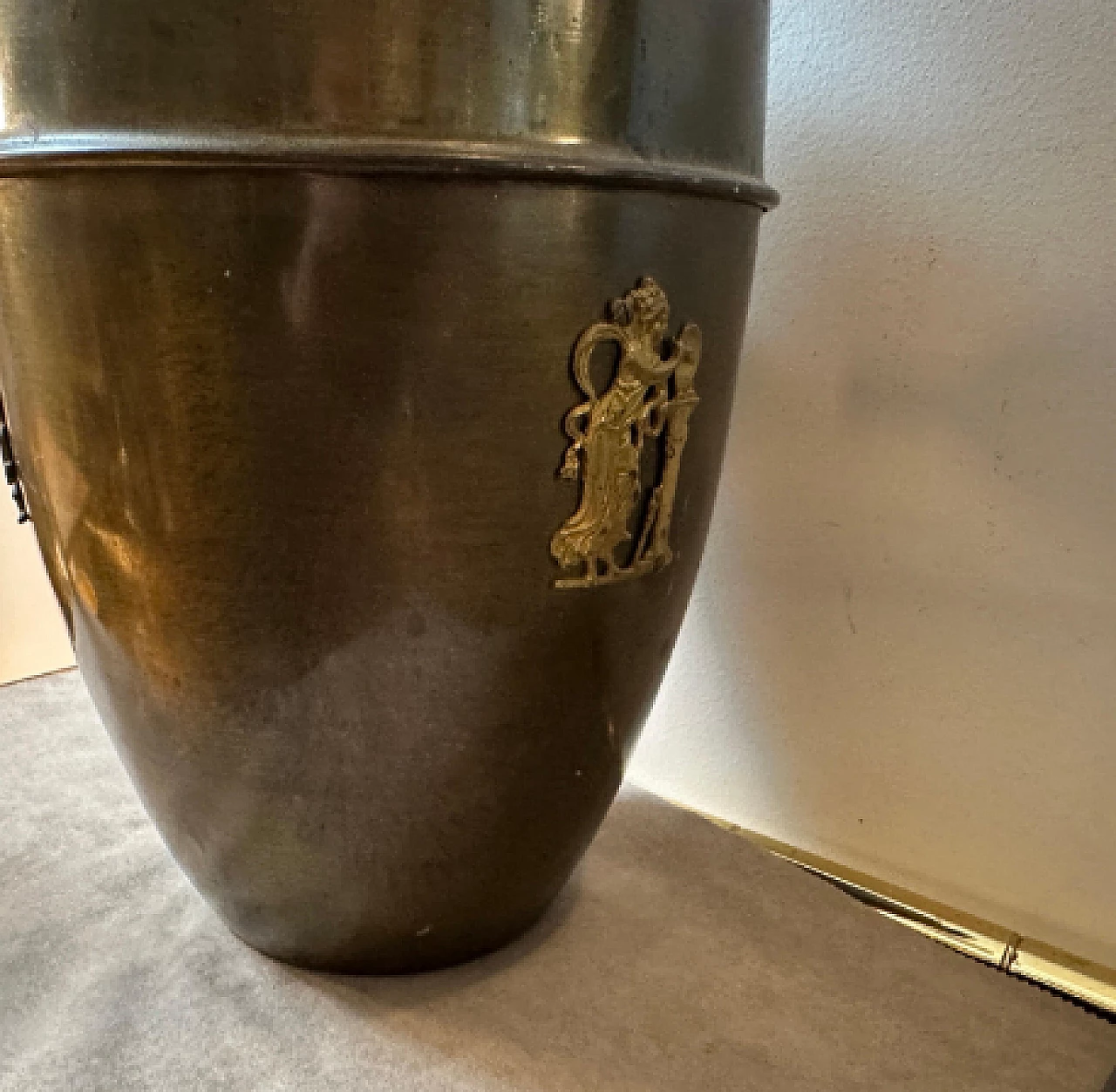 Brass umbrella stand in the style of Gio Ponti, 1950s 5