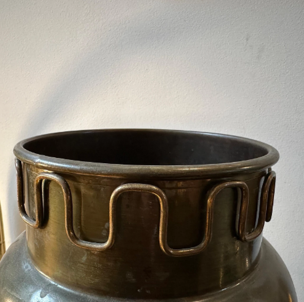 Brass umbrella stand in the style of Gio Ponti, 1950s 7