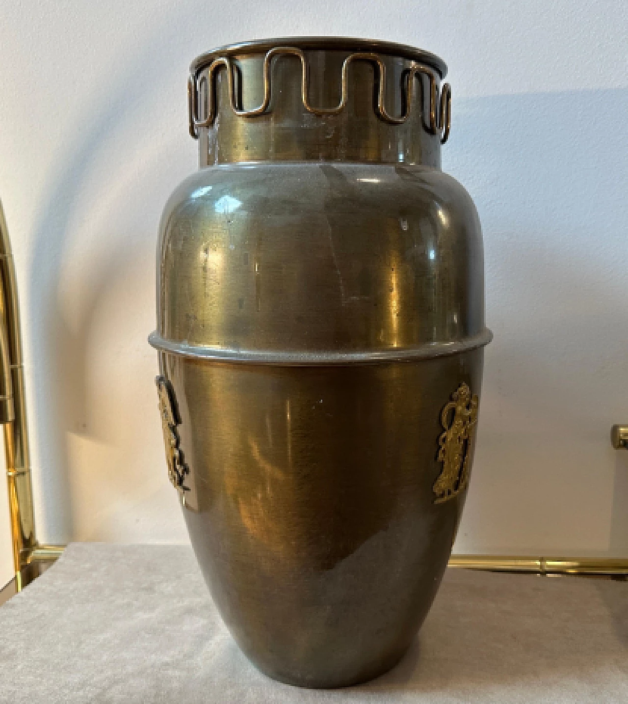 Brass umbrella stand in the style of Gio Ponti, 1950s 8