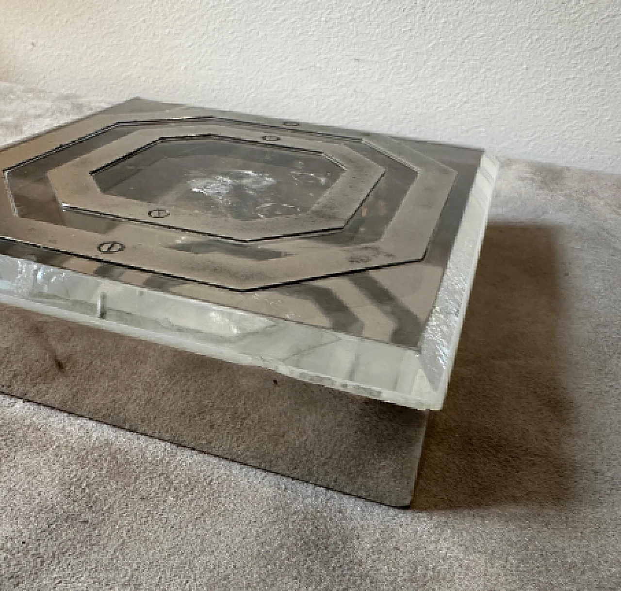Scatola in plexiglass e placcatura d'argento, anni '80 3