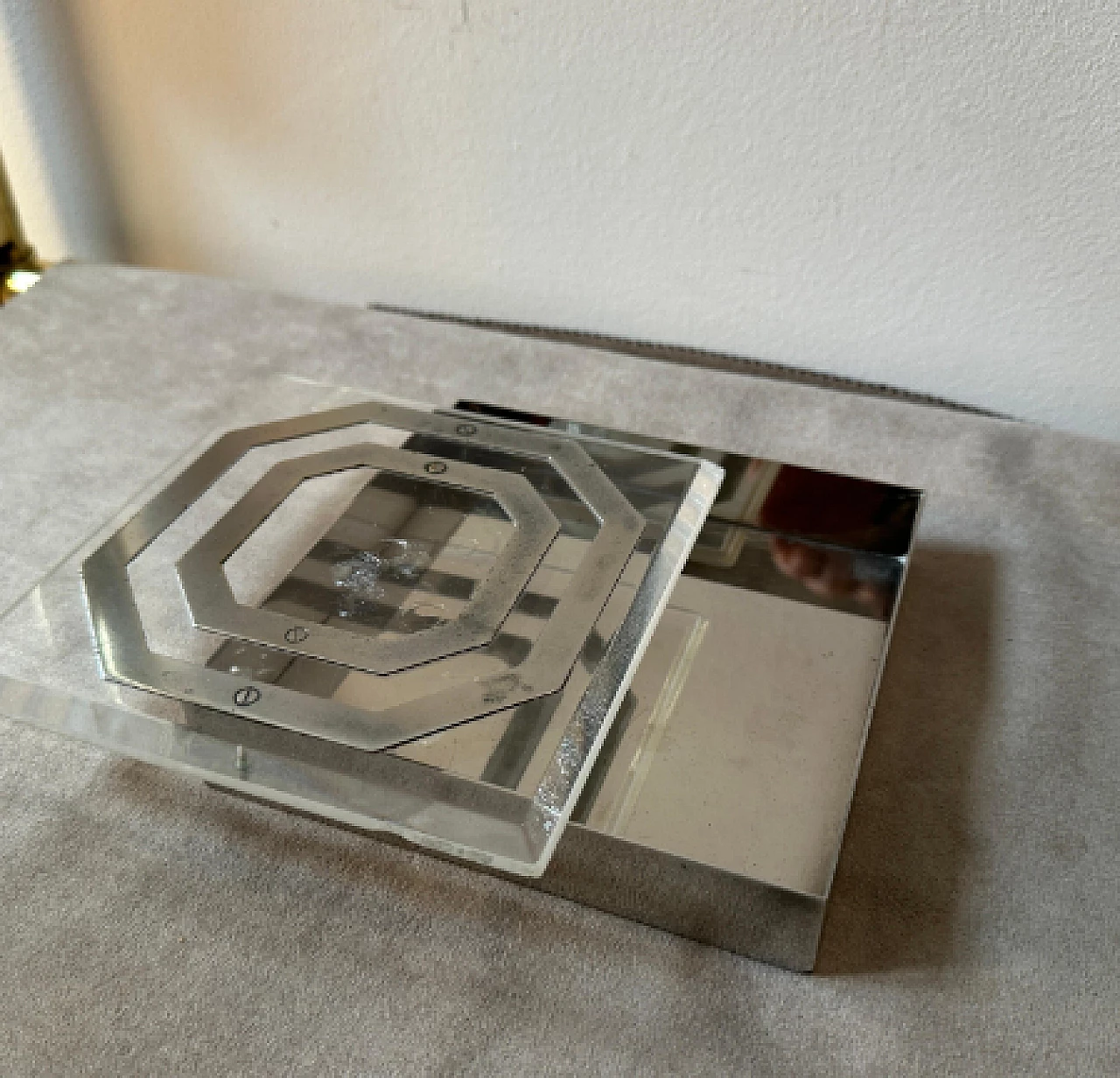 Scatola in plexiglass e placcatura d'argento, anni '80 4