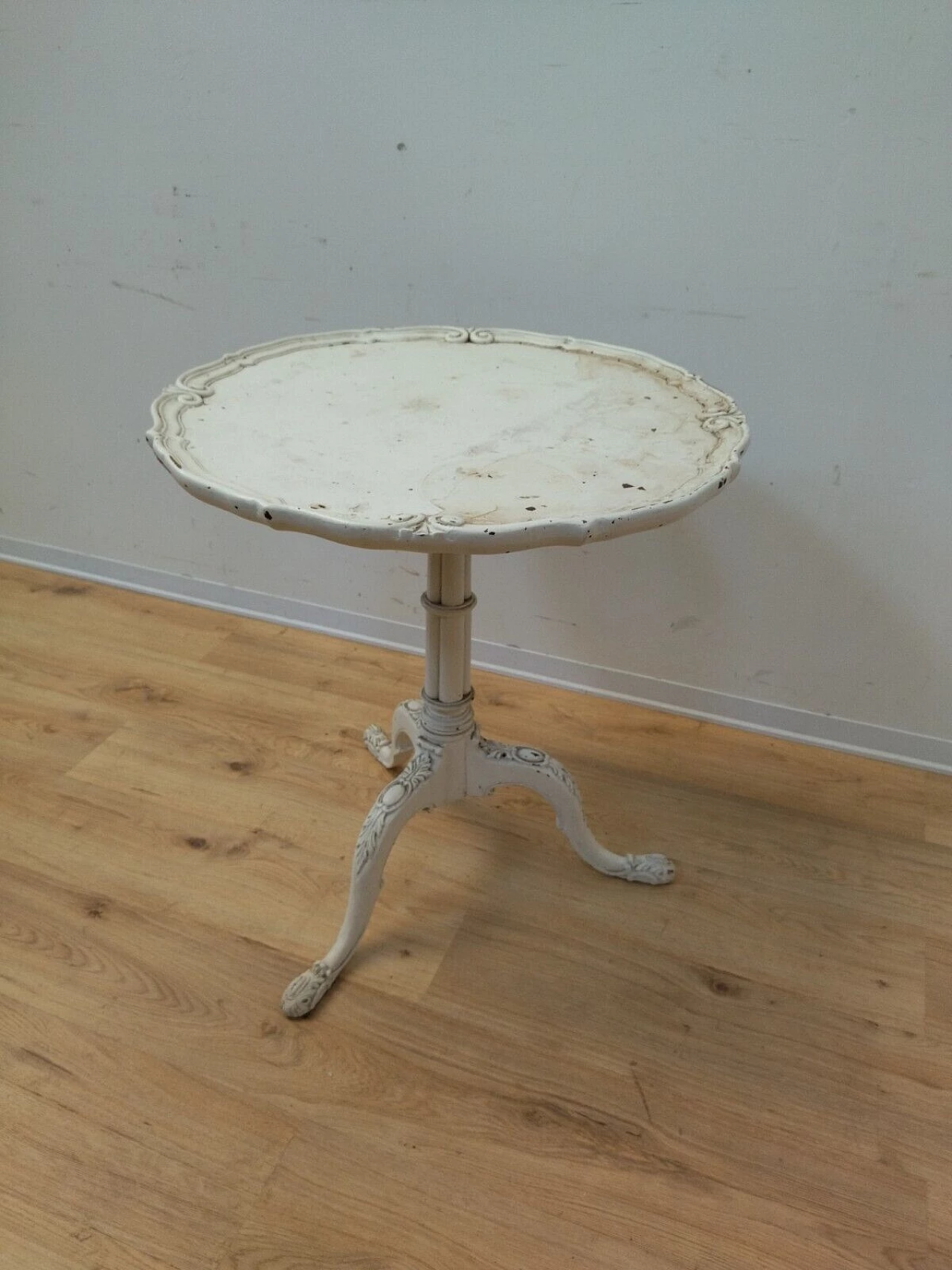 Tavolino stile Barocchetto in legno bianco, inizio '900 1