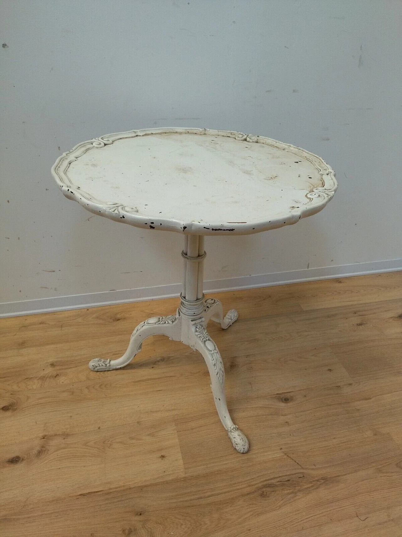 Tavolino stile Barocchetto in legno bianco, inizio '900 2