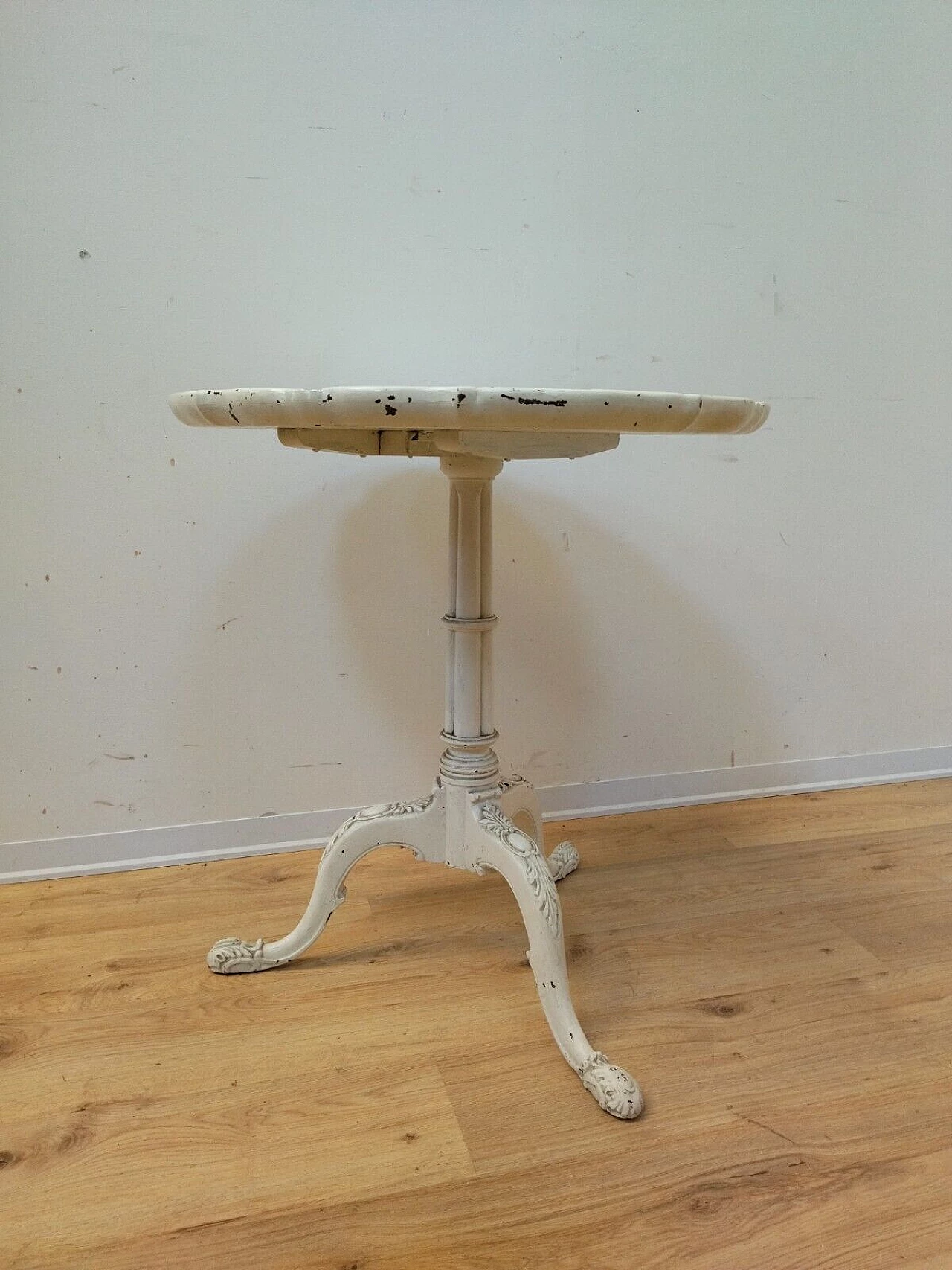 Tavolino stile Barocchetto in legno bianco, inizio '900 3