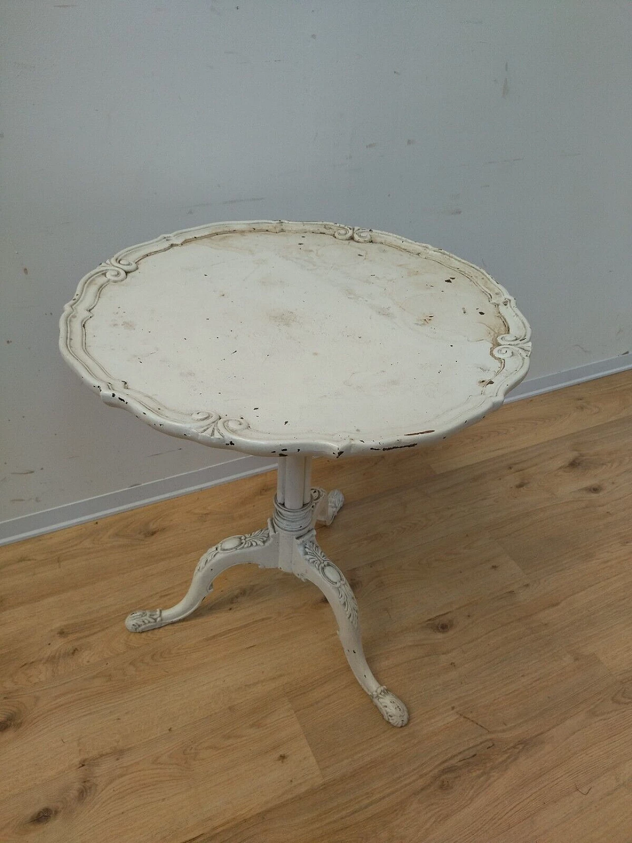 Tavolino stile Barocchetto in legno bianco, inizio '900 4