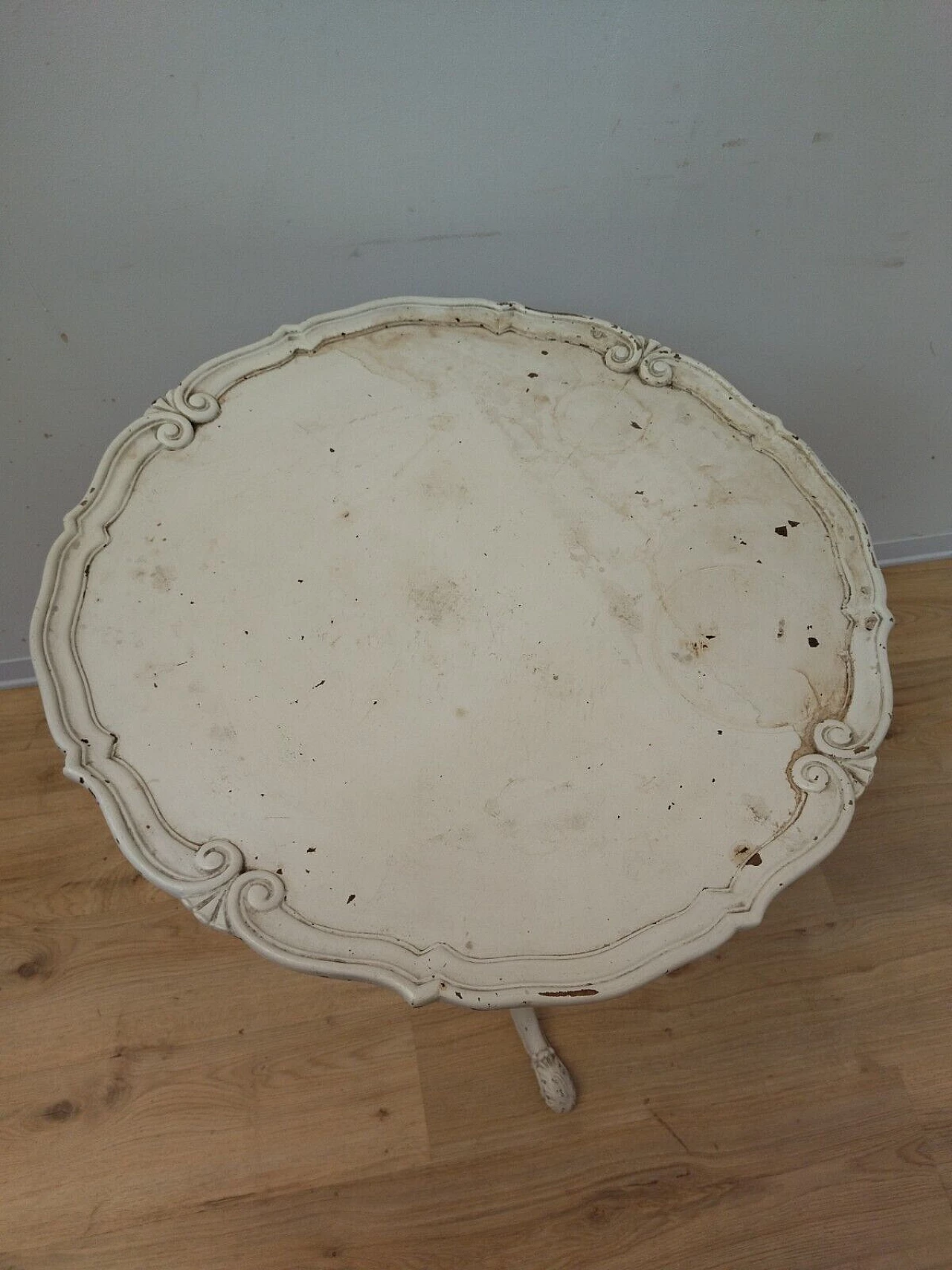 Tavolino stile Barocchetto in legno bianco, inizio '900 5