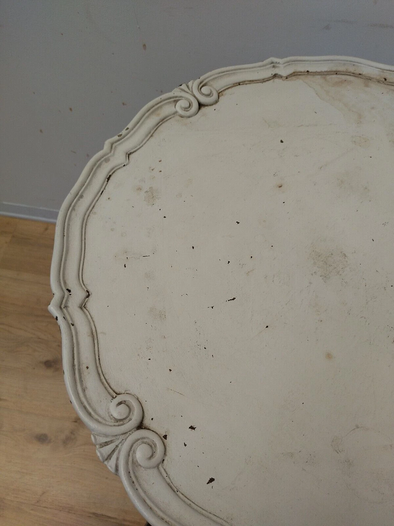 Tavolino stile Barocchetto in legno bianco, inizio '900 8