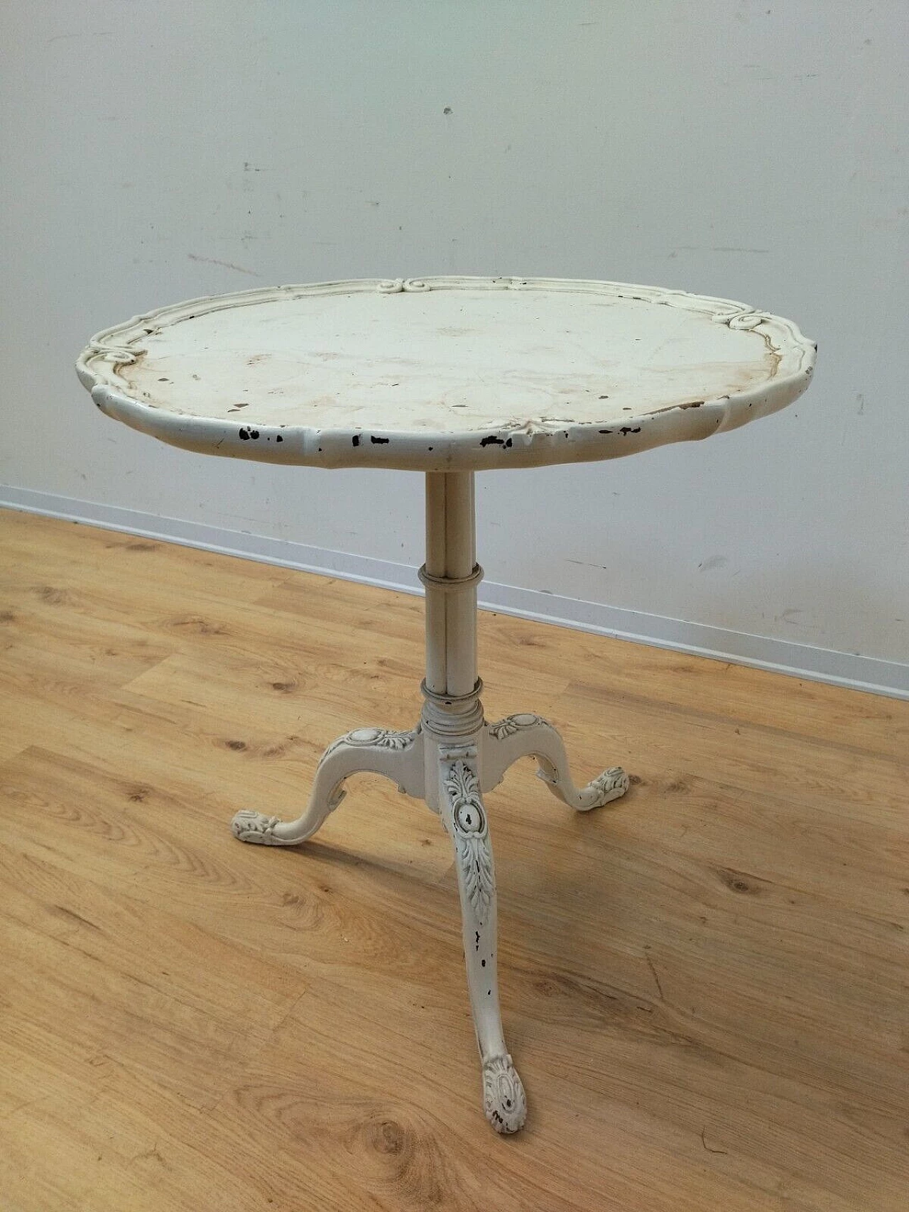 Tavolino stile Barocchetto in legno bianco, inizio '900 12