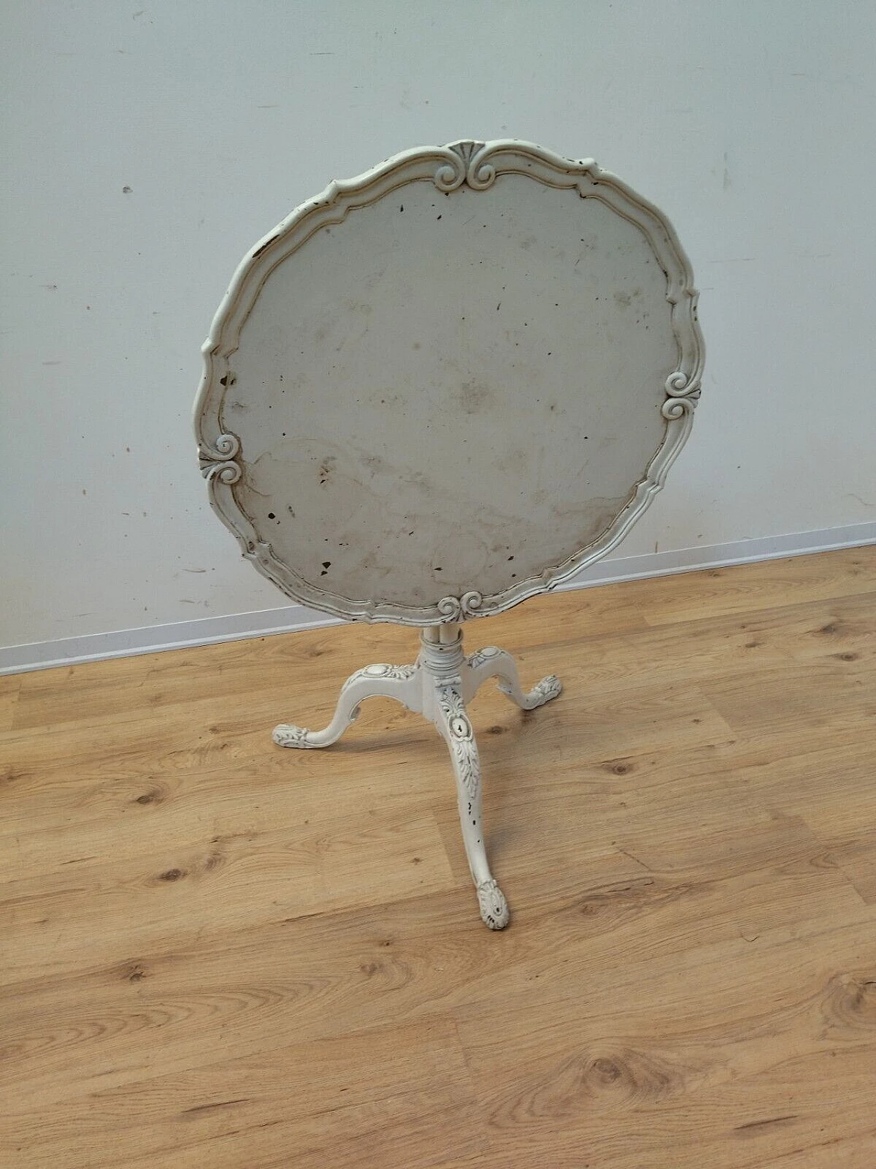Tavolino stile Barocchetto in legno bianco, inizio '900 14